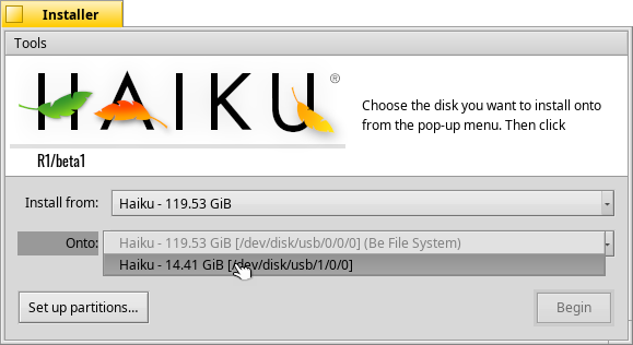 Install Haiku Onto the new partition