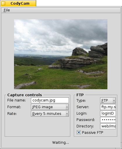 My very temporarily installed cam in Dartmoor National Park.