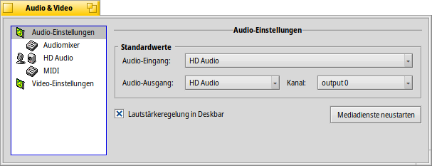 Audio settings