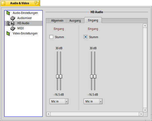 HD Audio, input