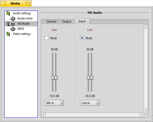 HD Audio, input