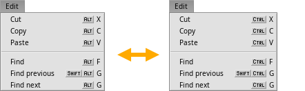 Shortcut key: ALT vs. CTRL