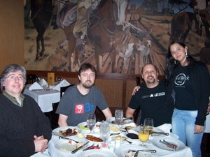 Bruno invited us to a Brazilian BBQ restaurant. Bruno invited us to a Brazilian BBQ restaurant.