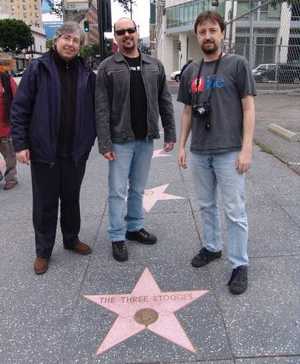 From right to left: Scott, Bruno and myself (the three Haiku stooges?) at the Hollywood Walk of Fame.