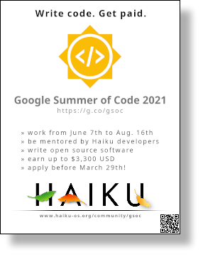 GSoC Haiku 2019 Flyer