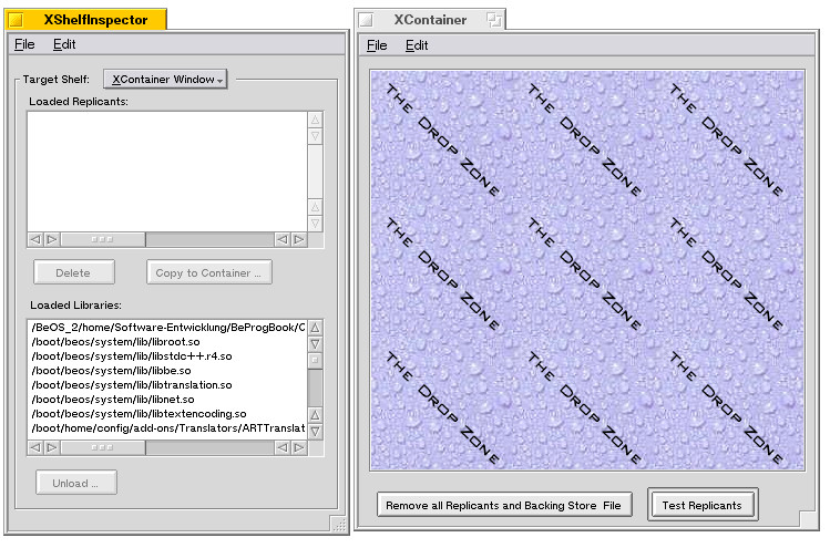 Figure 1: XShelfInspector and XContainer