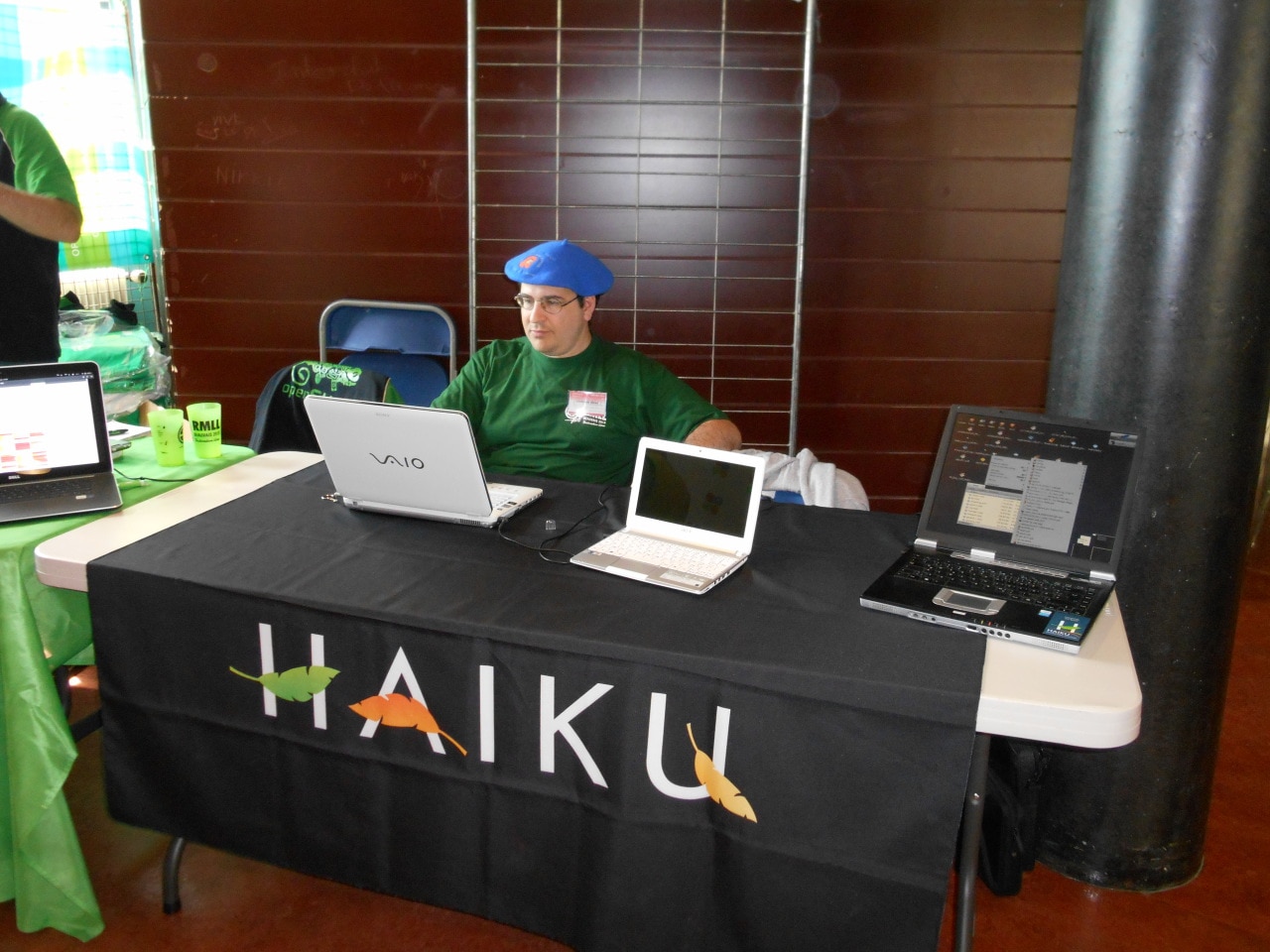 Olivier at the Haiku booth Olivier at the Haiku booth