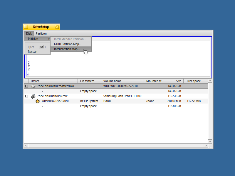 Select the target partition